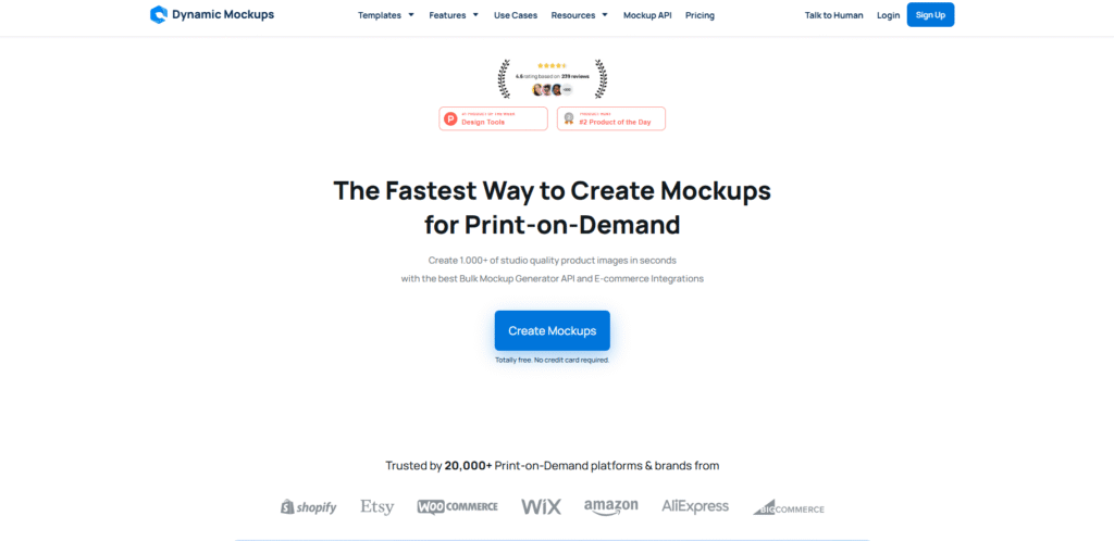 dynamic mockups homepage