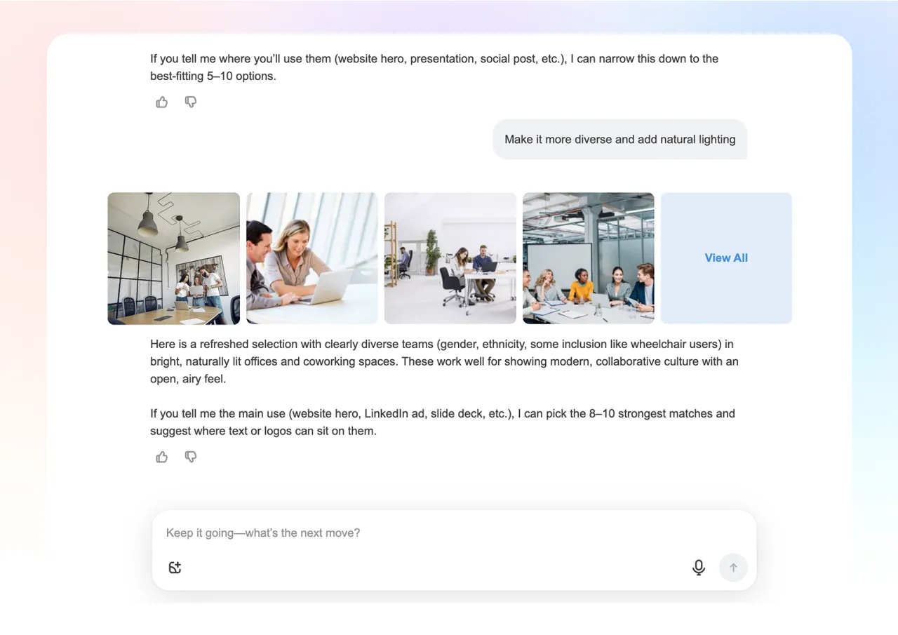 AI Assistant Refining Results