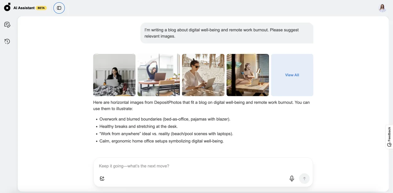 DepositPhotos AI Assistant Image Search 